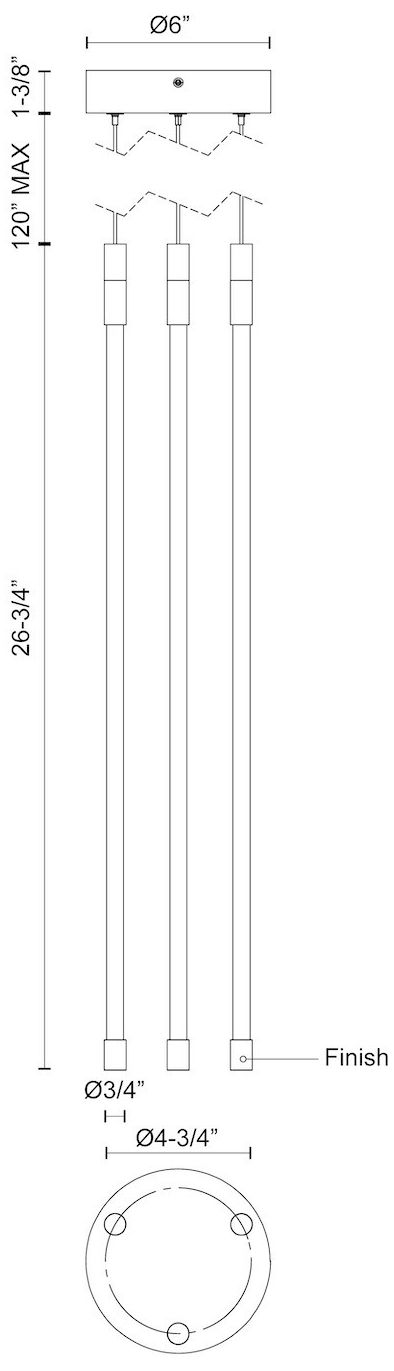 Image 3 Kuzco Motif LED 27-in Chrome Multi-Pendant more views