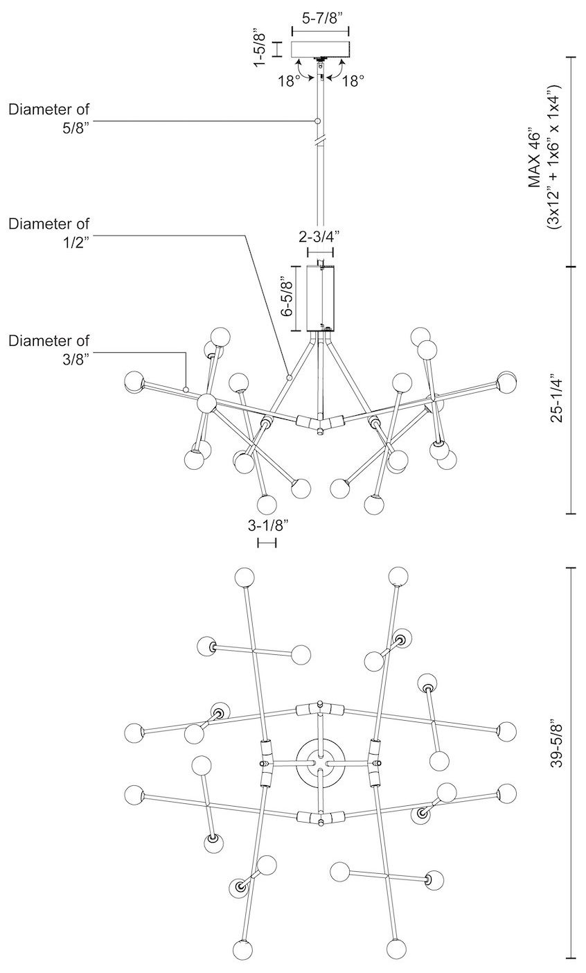 Image 4 Kuzco Moto LED 39-in Black LED Chandeliers more views