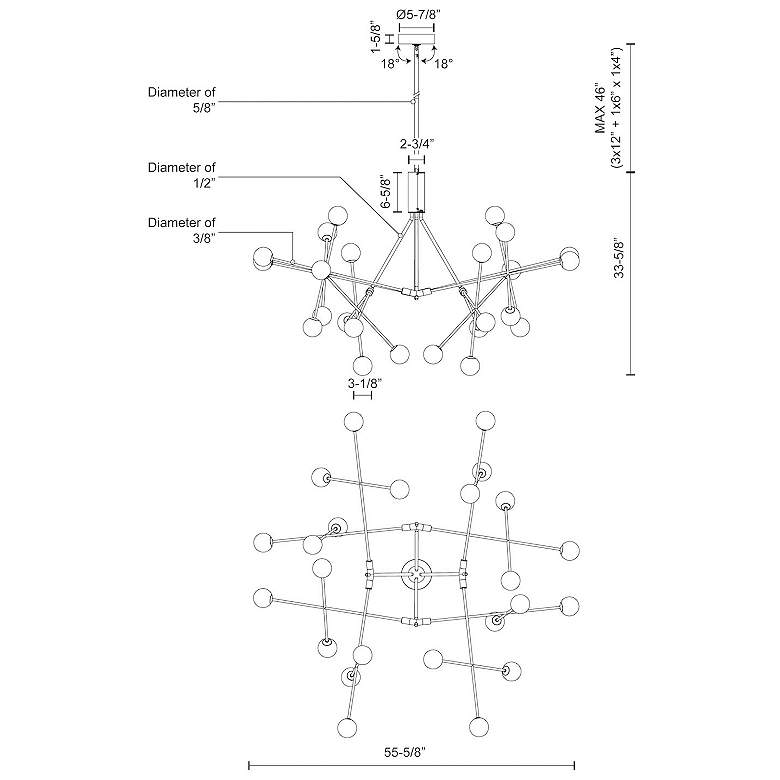Image 4 Kuzco Moto LED 56-in Black LED Chandeliers more views