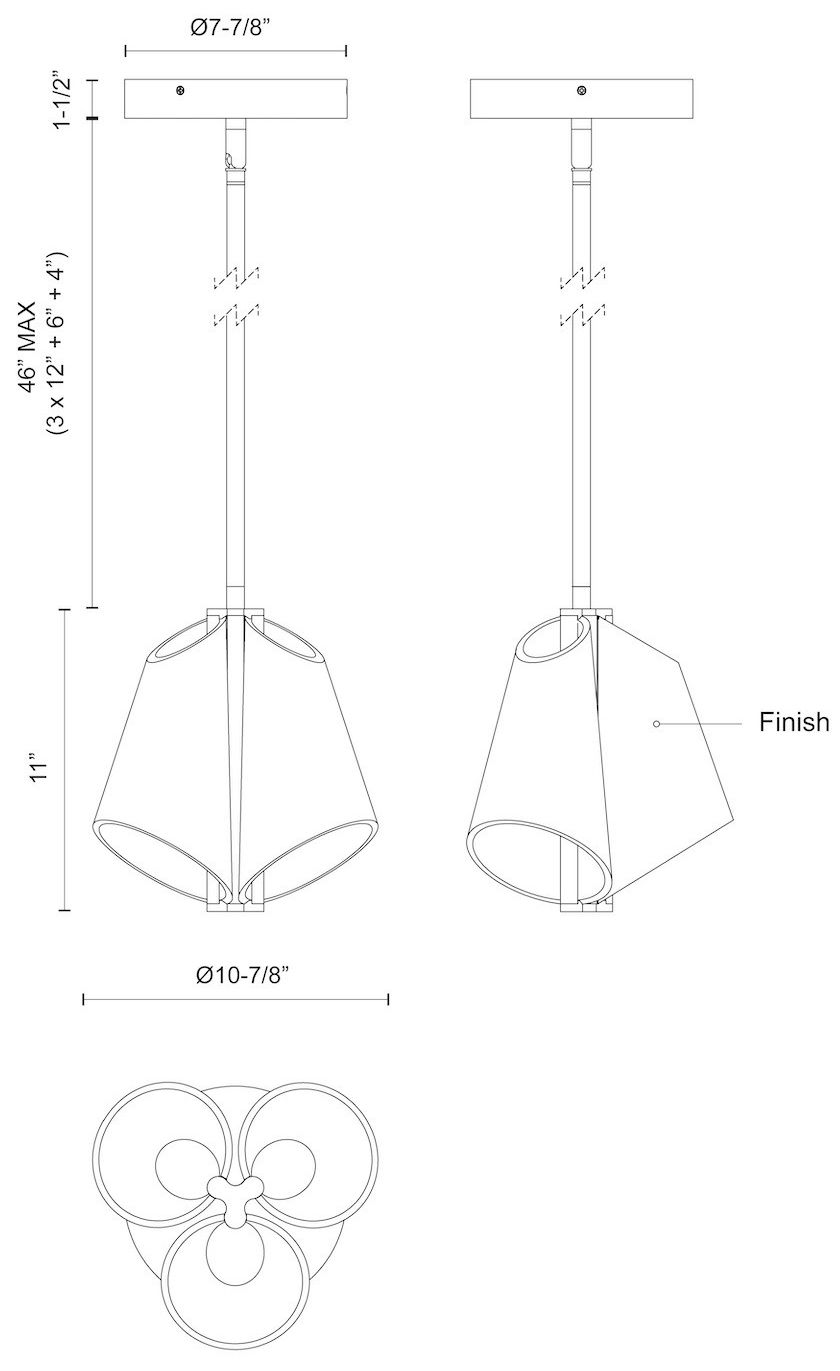 Image 4 Kuzco Mulberry LED 11-in Black/Light Guide Pendant more views