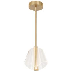 Kuzco Mulberry LED 11-in Brushed Gold/Light Guide Pendant