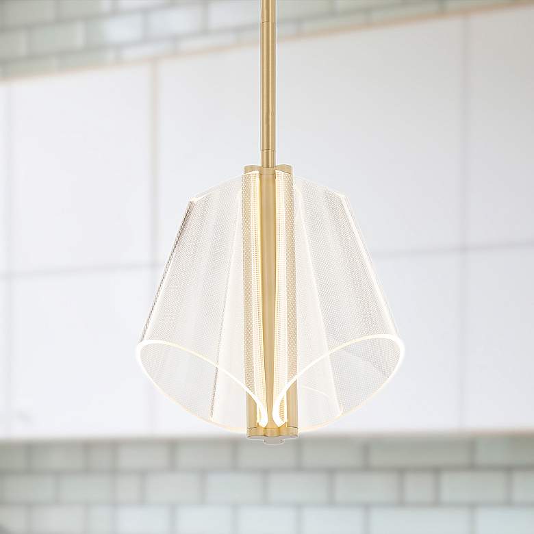 Image 1 Kuzco Mulberry LED 11-in Brushed Gold/Light Guide Pendant