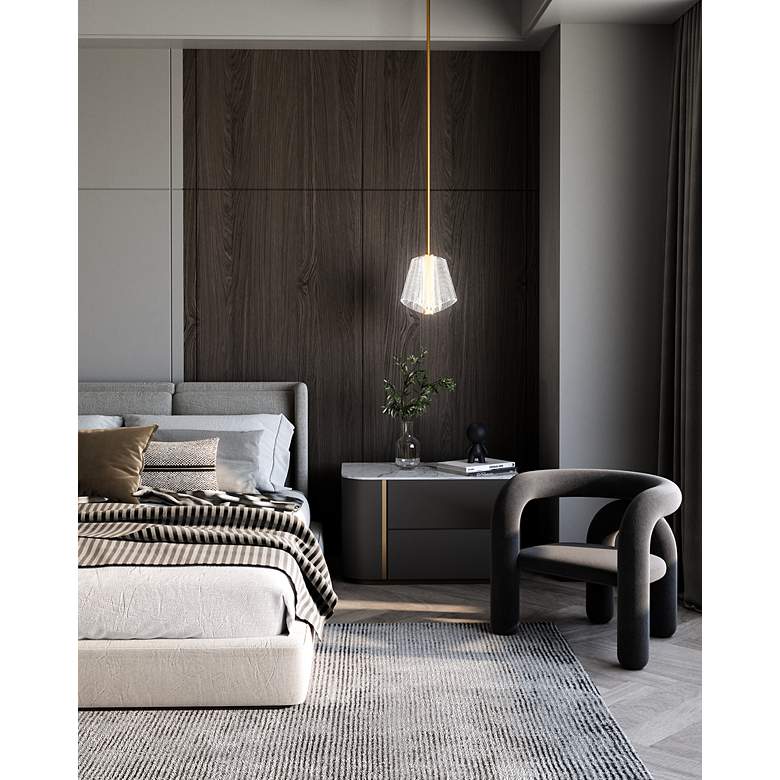 Image 3 Kuzco Mulberry LED 11-in Brushed Gold/Light Guide Pendant more views