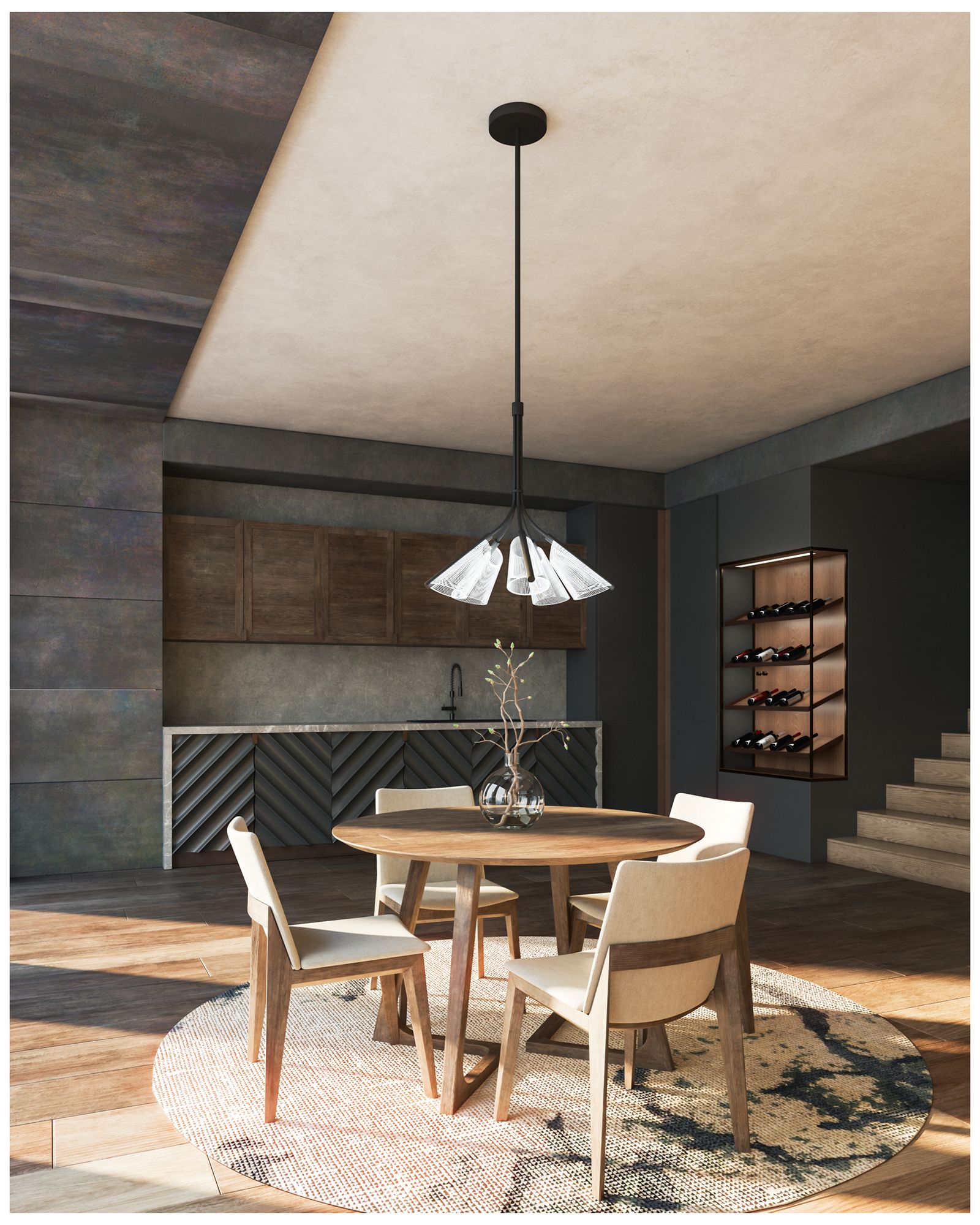 Image 3 Kuzco Mulberry LED 22-in Black/Light Guide Pendant more views