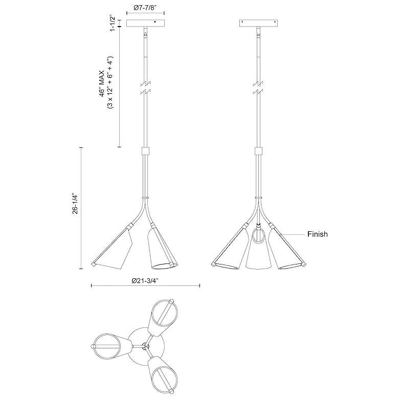 Image 4 Kuzco Mulberry LED 22-in Brushed Gold/Light Guide Pendant more views
