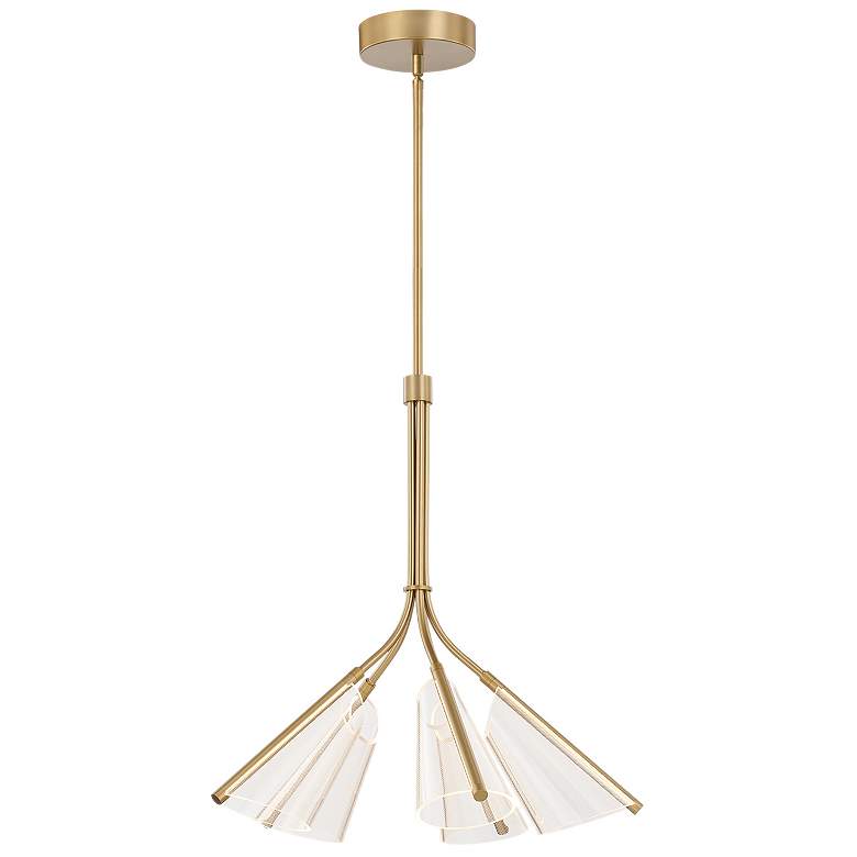 Image 2 Kuzco Mulberry LED 28-in Brushed Gold/Light Guide LED Chandeliers