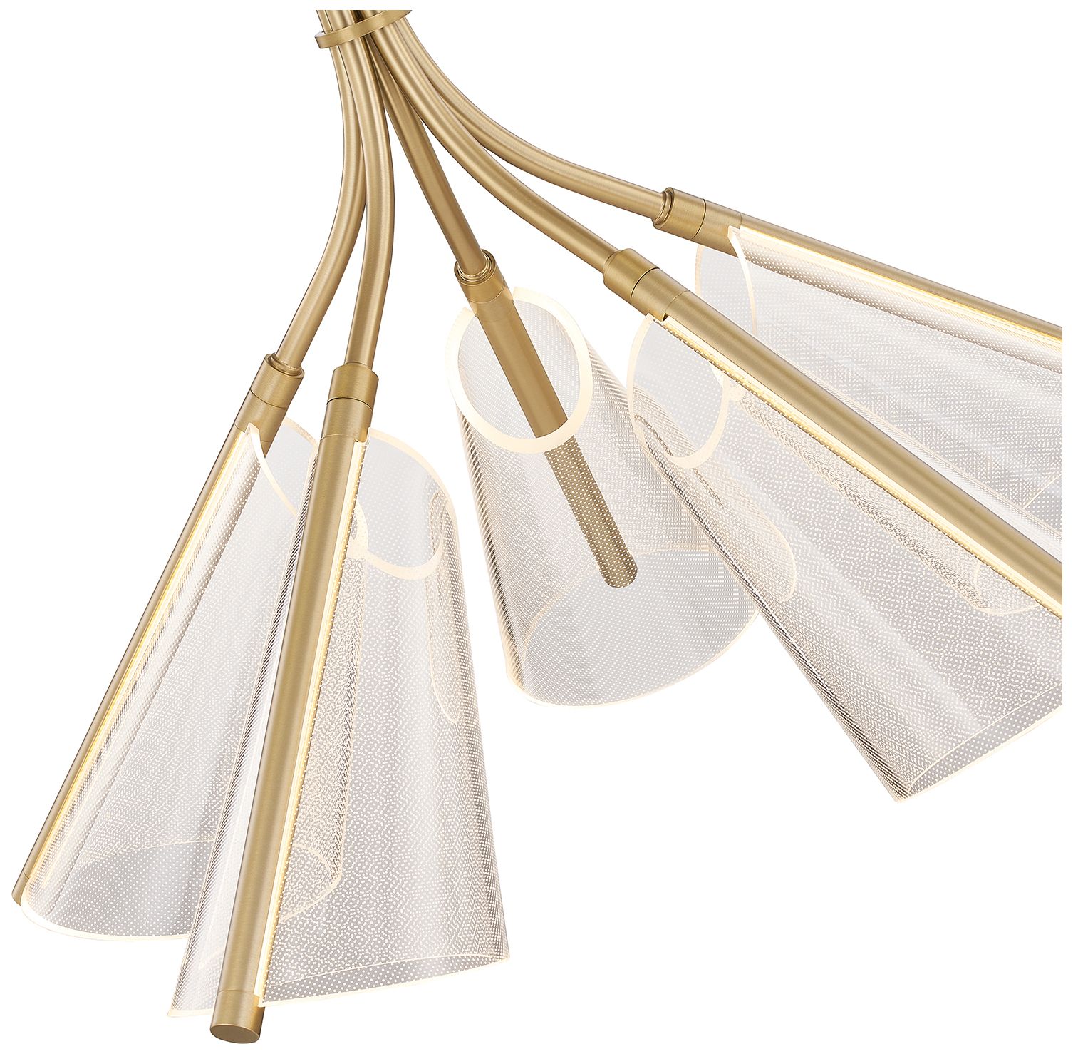Image 3 Kuzco Mulberry LED 28-in Brushed Gold/Light Guide LED Chandeliers more views