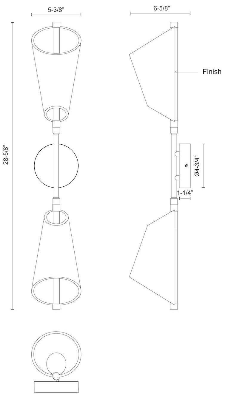 Image 7 Kuzco Mulberry LED 29-in Black/Light Guide Wall Sconce more views