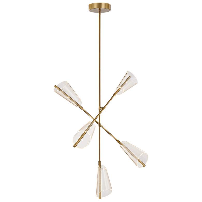 Image 1 Kuzco Mulberry LED 37-in Brushed Gold/Light Guide LED Chandeliers