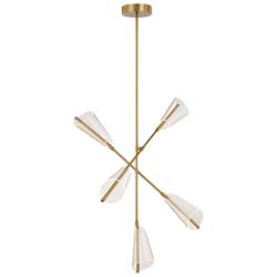 Kuzco Mulberry LED 37-in Brushed Gold/Light Guide LED Chandeliers