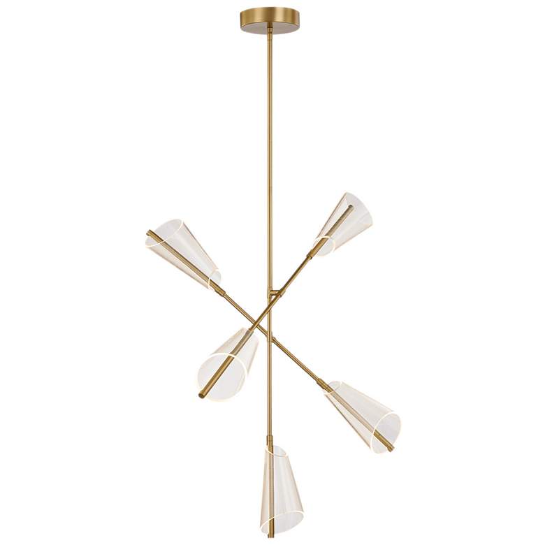 Image 1 Kuzco Mulberry LED 37-in Brushed Gold/Light Guide LED Chandeliers