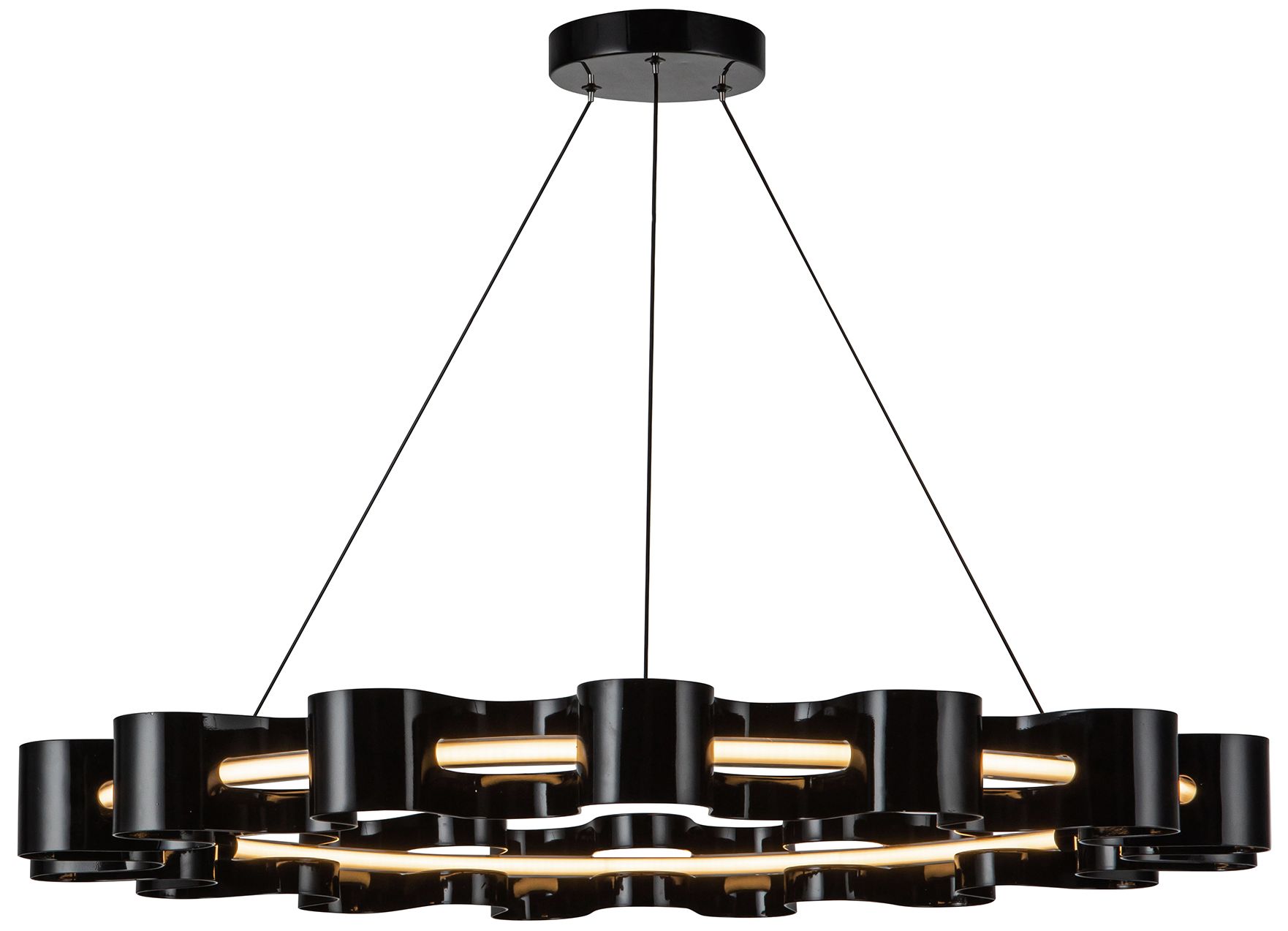 Image 3 Kuzco Nami LED 35-in Gloss Black Chandelier more views