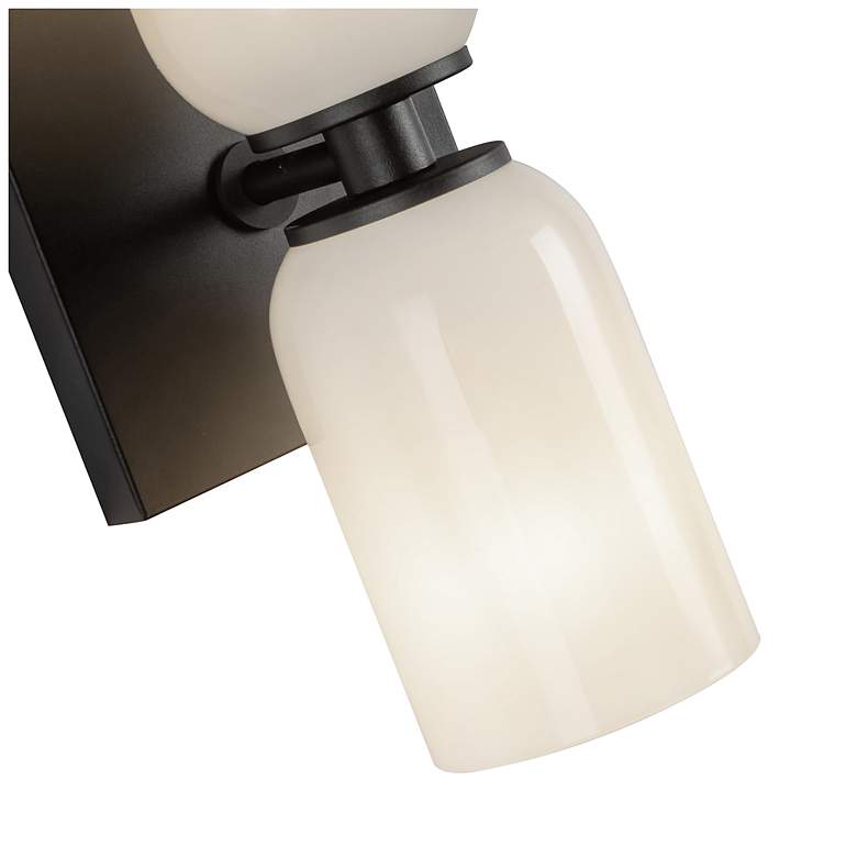 Image 5 Kuzco Nola E26 12-in Black/Glossy Opal Glass Wall Sconce more views