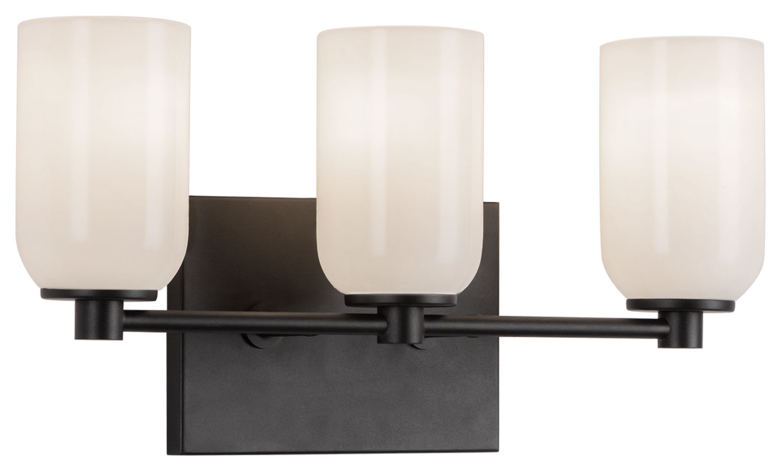Image 2 Kuzco Nola E26 18-in Black/Glossy Opal Glass Vanity Light more views