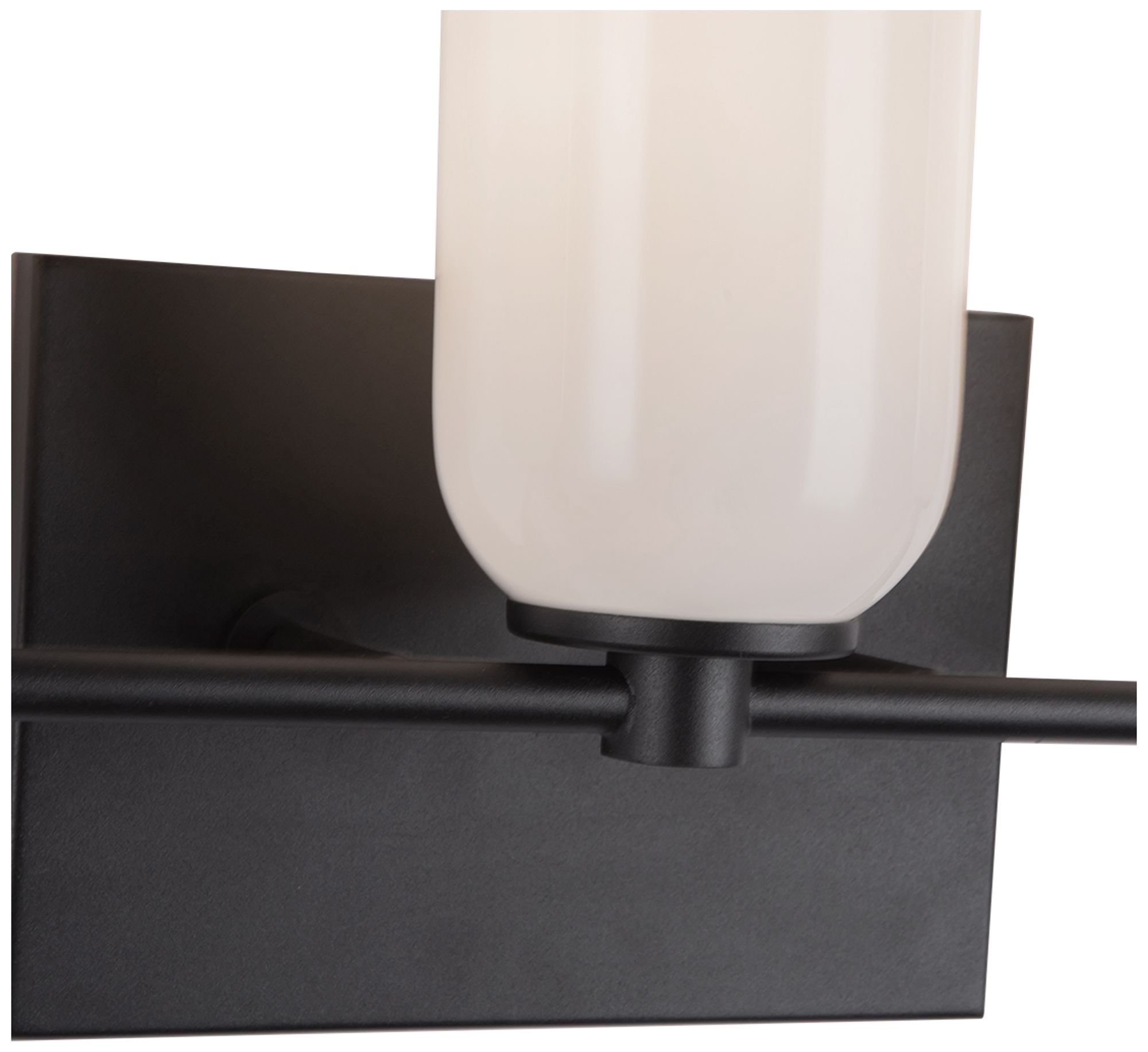 Image 3 Kuzco Nola E26 18-in Black/Glossy Opal Glass Vanity Light more views