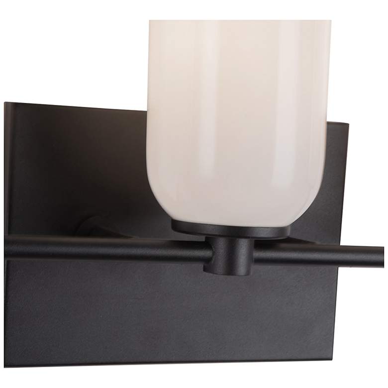 Image 3 Kuzco Nola E26 18-in Black/Glossy Opal Glass Vanity Light more views