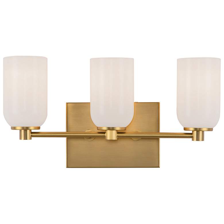 Image 1 Kuzco Nola E26 18-in Brushed Gold/Glossy Opal Glass Vanity Light