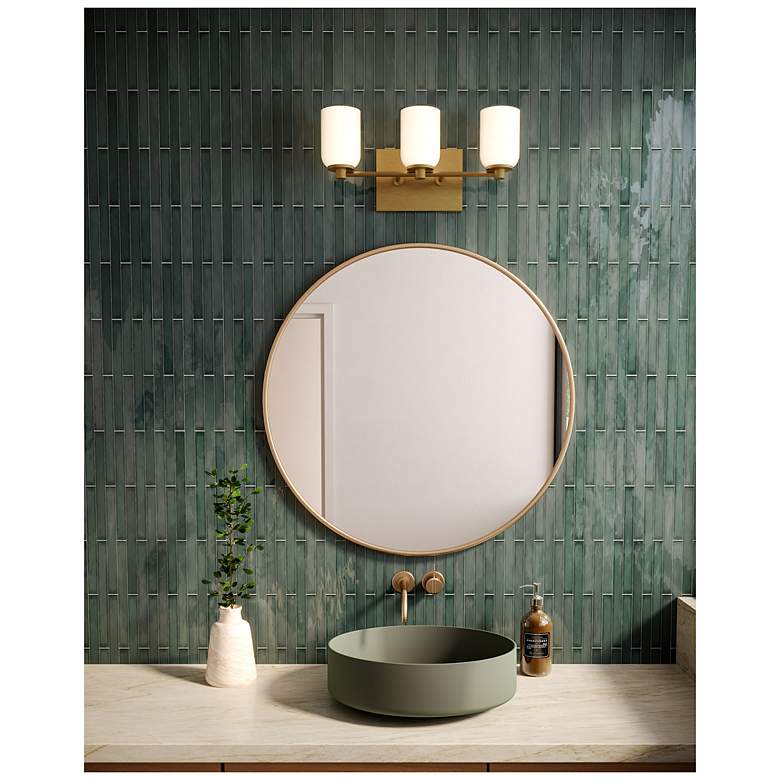 Image 3 Kuzco Nola E26 18-in Brushed Gold/Glossy Opal Glass Vanity Light more views