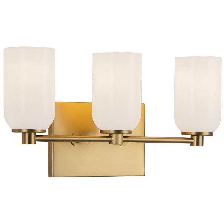 Image 4 Kuzco Nola E26 18-in Brushed Gold/Glossy Opal Glass Vanity Light more views