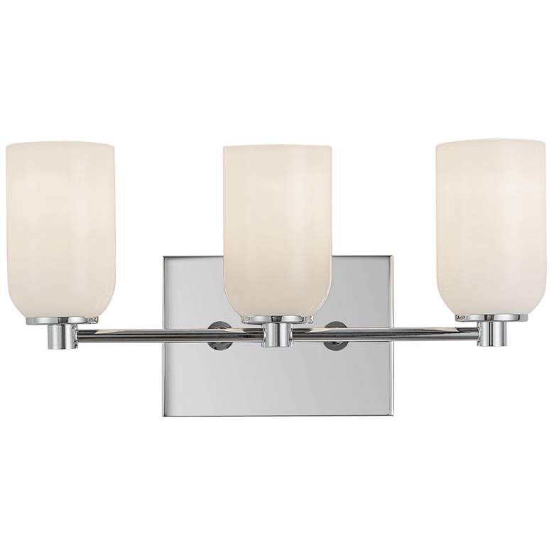 Image 1 Kuzco Nola E26 18-in Chrome/Glossy Opal Glass Vanity Light