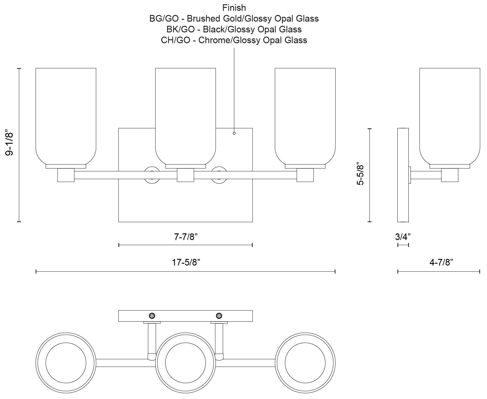 Image 4 Kuzco Nola E26 18-in Chrome/Glossy Opal Glass Vanity Light more views