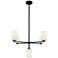 Kuzco Nola E26 31-in Black/Glossy Opal Glass Chandelier