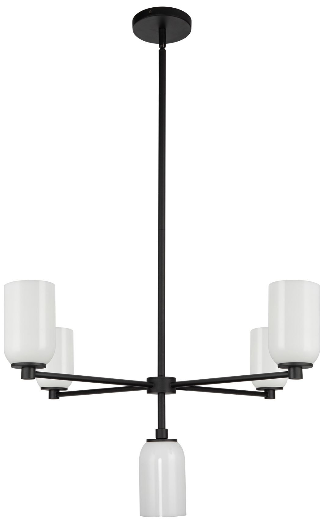 Image 2 Kuzco Nola E26 31-in Black/Glossy Opal Glass Chandelier more views