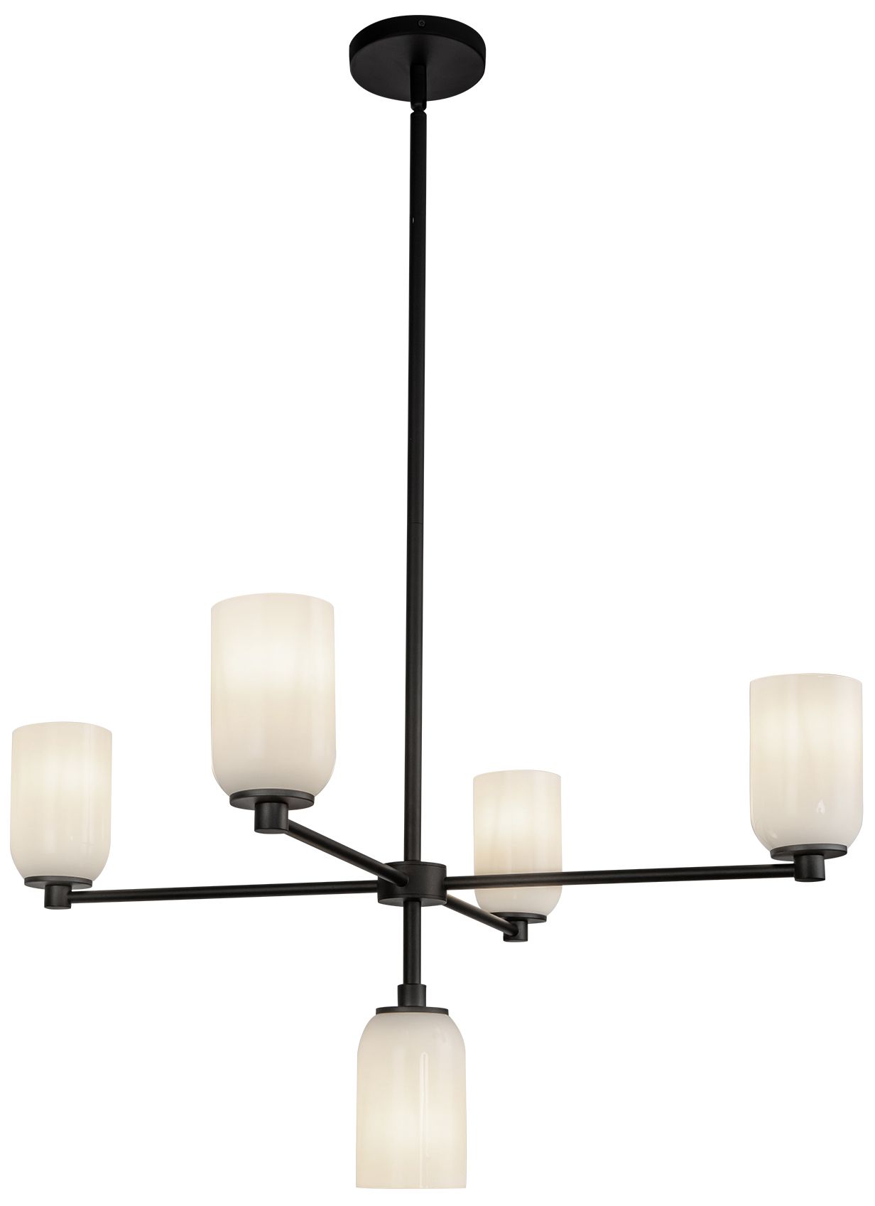 Image 3 Kuzco Nola E26 31-in Black/Glossy Opal Glass Chandelier more views