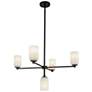 3_Kuzco Nola E26 31-in Black/Glossy Opal Glass Chandelier more views