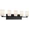 Kuzco Nola E26 32-in Black/Glossy Opal Glass Vanity Light