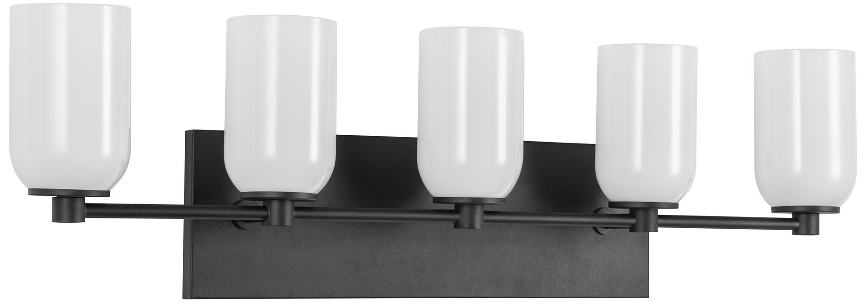 Image 2 Kuzco Nola E26 32-in Black/Glossy Opal Glass Vanity Light more views