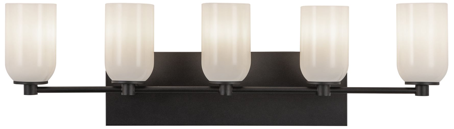 Image 3 Kuzco Nola E26 32-in Black/Glossy Opal Glass Vanity Light more views