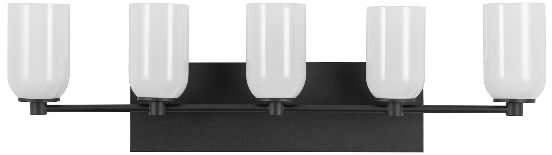 Image 4 Kuzco Nola E26 32-in Black/Glossy Opal Glass Vanity Light more views
