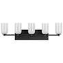 4_Kuzco Nola E26 32-in Black/Glossy Opal Glass Vanity Light more views