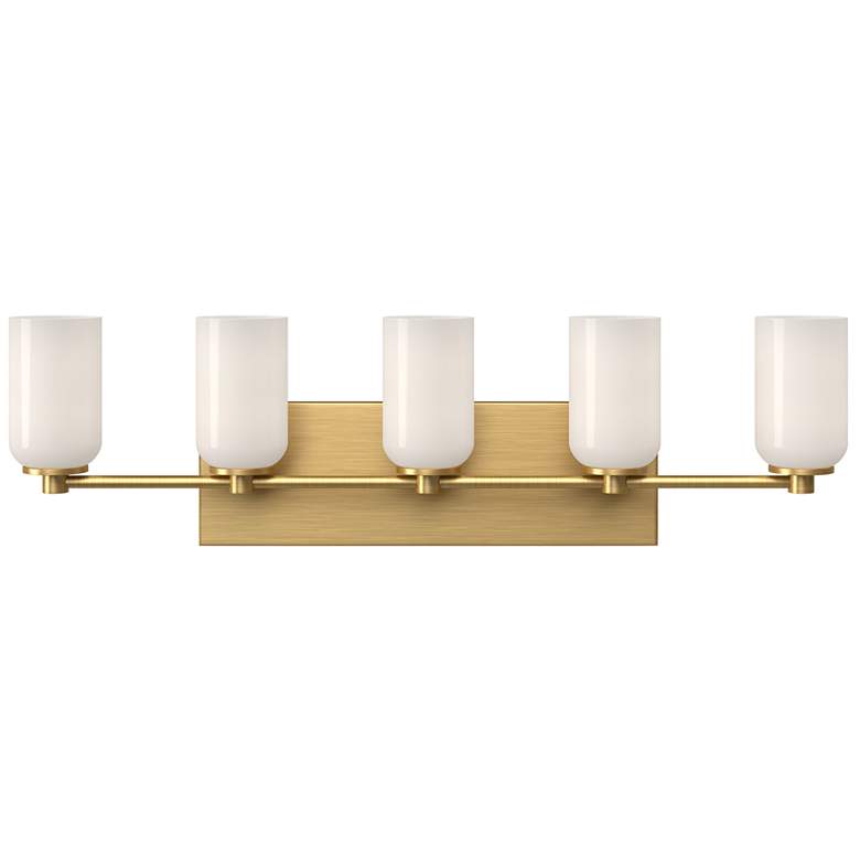 Image 1 Kuzco Nola E26 32-in Brushed Gold/Glossy Opal Glass Vanity Light