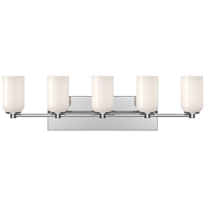 Image 1 Kuzco Nola E26 32-in Chrome/Glossy Opal Glass Vanity Light