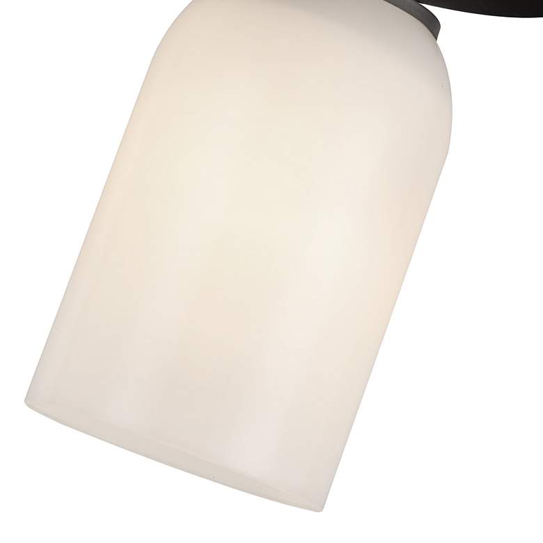 Image 5 Kuzco Nola E26 4-in Black/Glossy Opal Glass Semi-Flush Mount more views