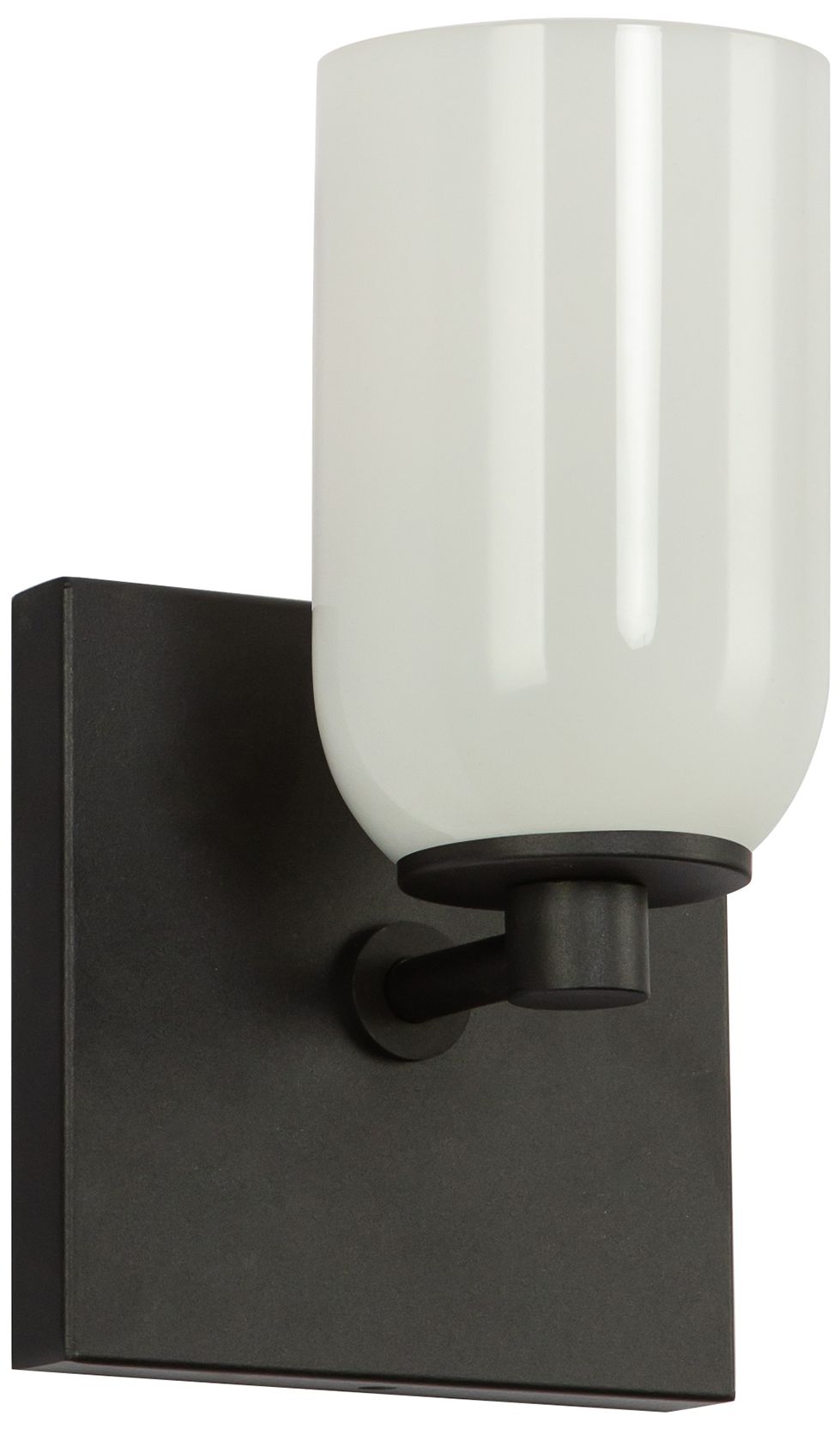 Image 2 Kuzco Nola E26 4-in Black/Glossy Opal Glass Wall Sconce more views