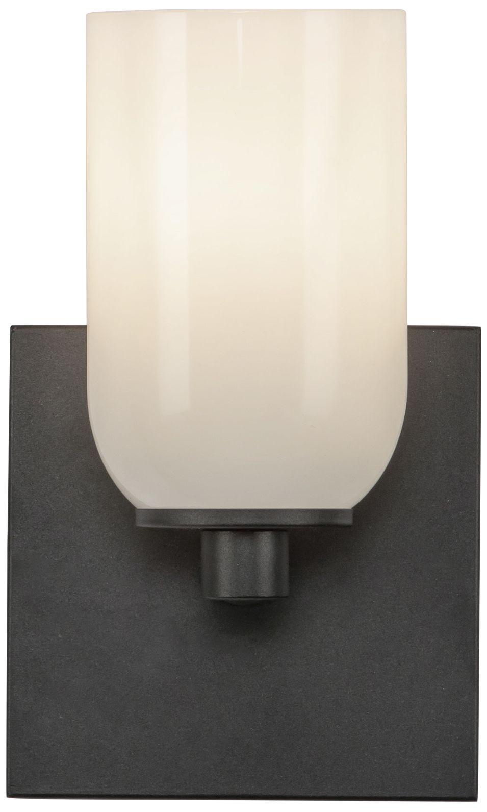 Image 3 Kuzco Nola E26 4-in Black/Glossy Opal Glass Wall Sconce more views
