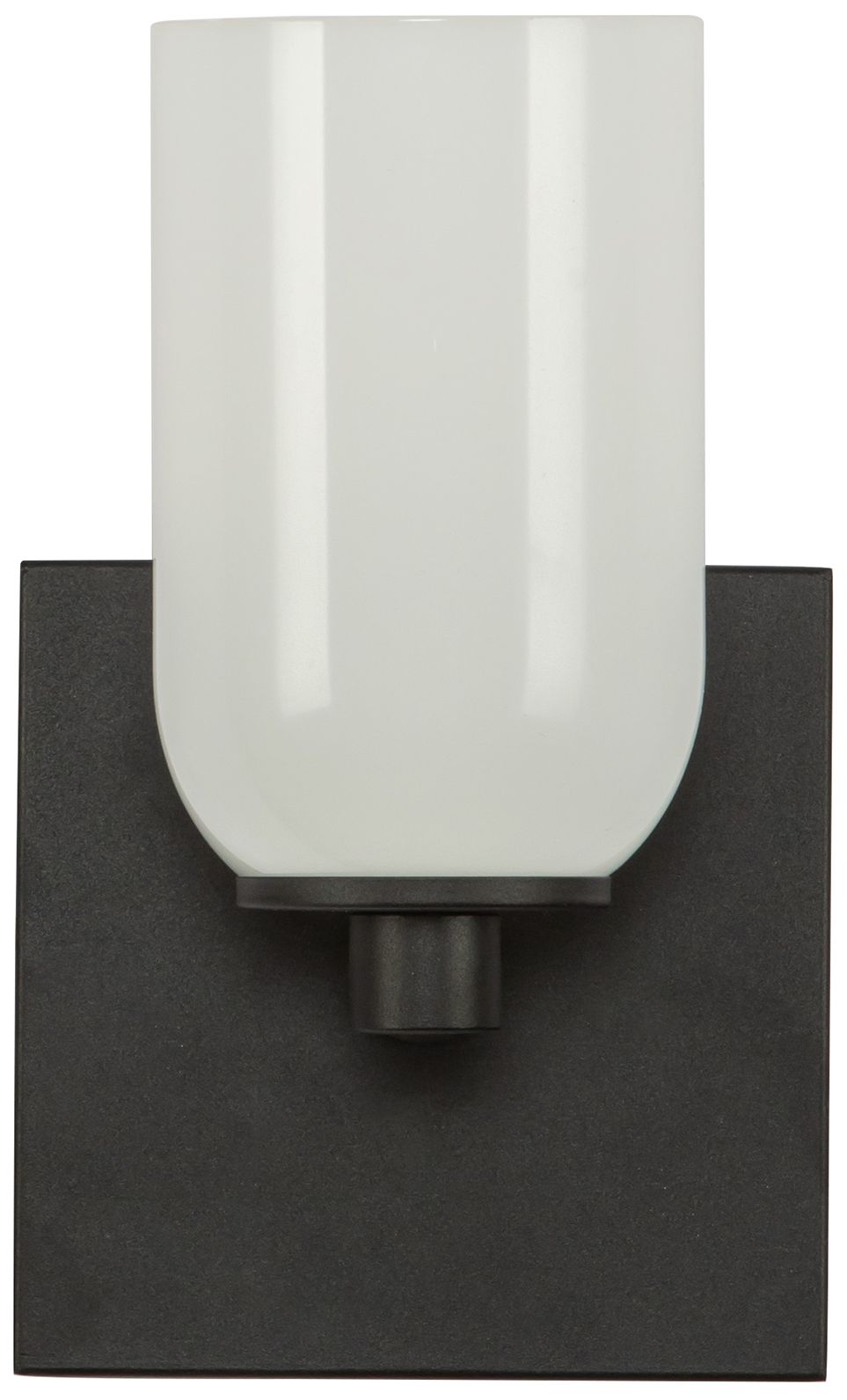 Image 4 Kuzco Nola E26 4-in Black/Glossy Opal Glass Wall Sconce more views