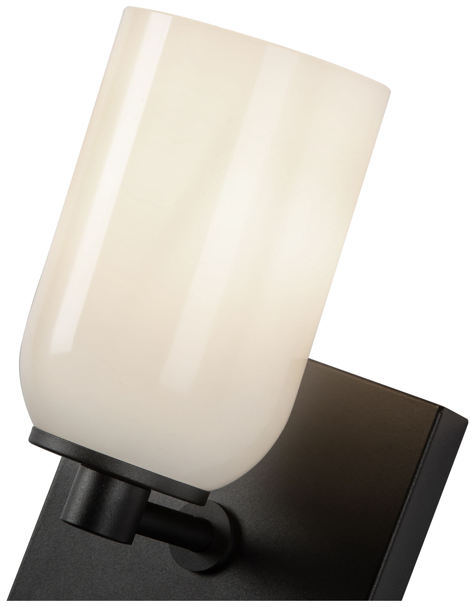 Image 5 Kuzco Nola E26 4-in Black/Glossy Opal Glass Wall Sconce more views