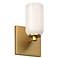 Kuzco Nola E26 4-in Brushed Gold/Glossy Opal Glass Wall Sconce