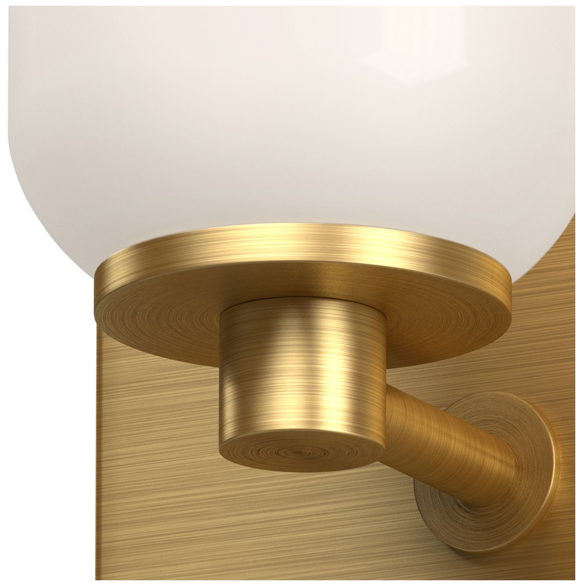 Image 2 Kuzco Nola E26 4-in Brushed Gold/Glossy Opal Glass Wall Sconce more views