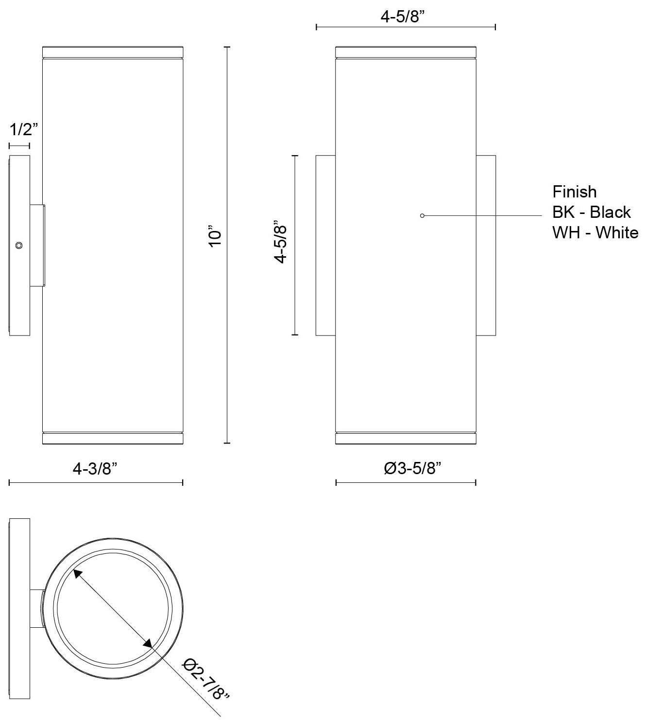 Image 2 Kuzco Nordic 10-in (3-in Dia.) White LED Exterior Wall more views