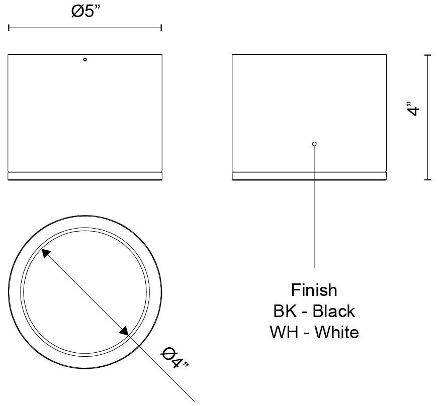 Image 4 Kuzco Nordic 4-in (5-in Dia.) Black LED Exterior Ceiling more views
