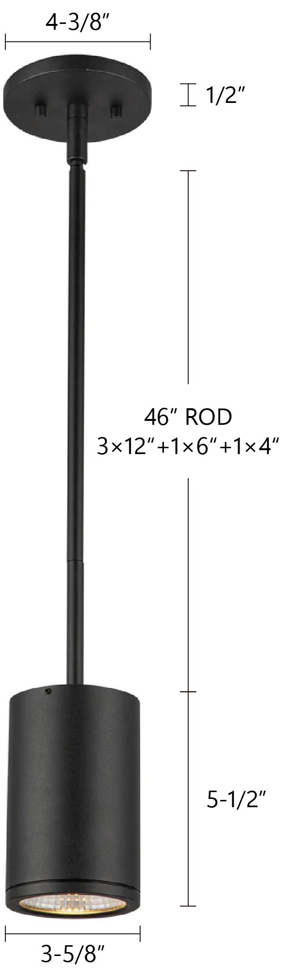 Image 5 Kuzco Nordic 5-in (3-in Dia.) Black LED Exterior Pendant more views