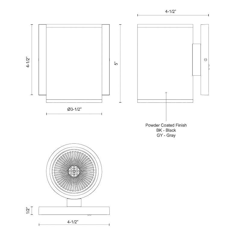Image 4 Kuzco Nordic 5-in Gray Exterior Wall Sconces more views
