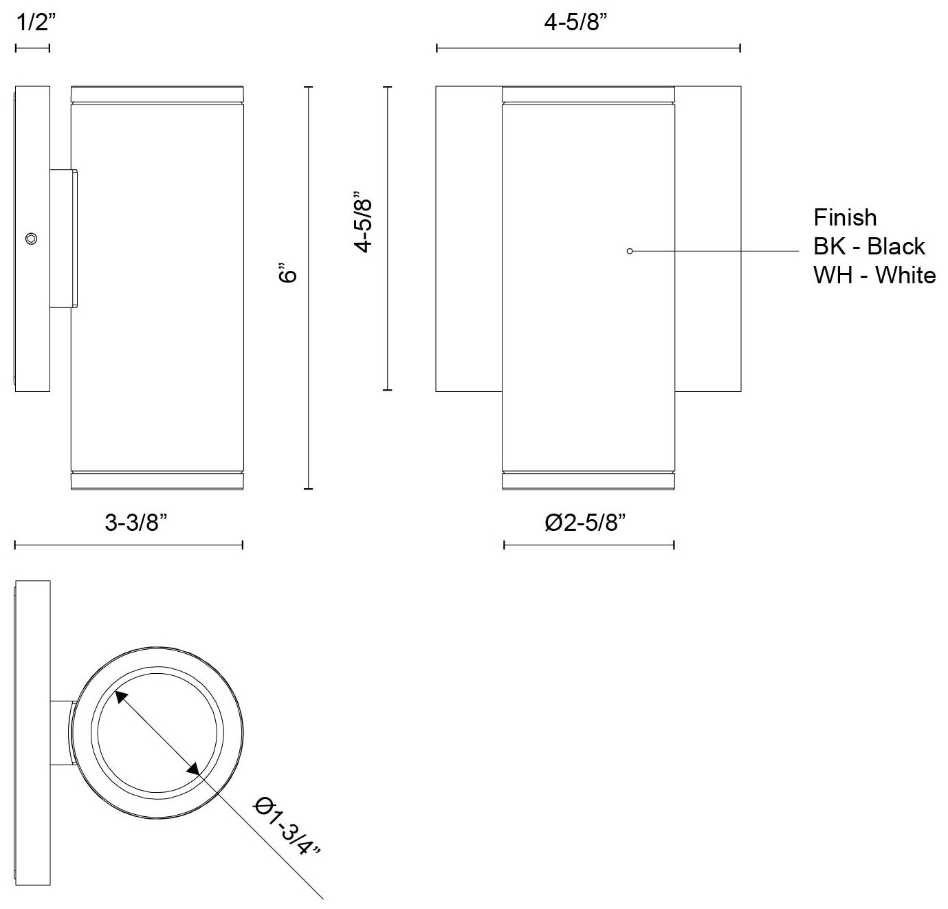 Image 2 Kuzco Nordic 6-in (2-in Dia.) White LED Exterior Wall more views