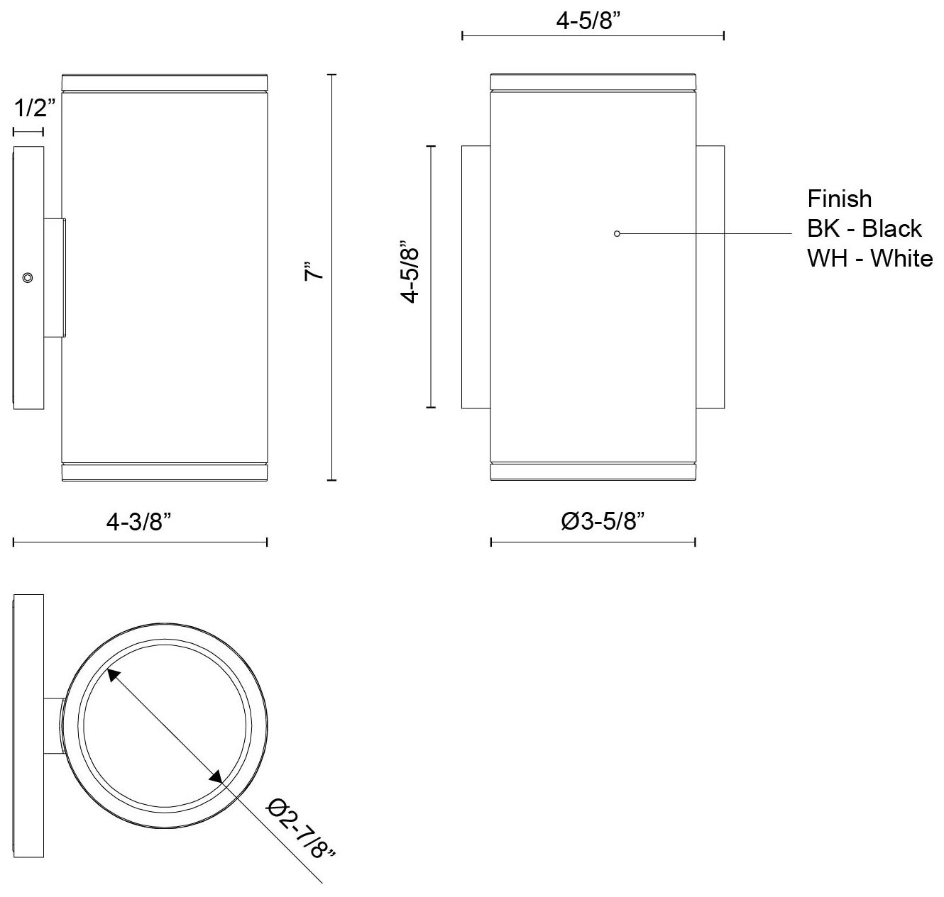 Image 2 Kuzco Nordic 7-in (3-in Dia.) White LED Exterior Wall more views