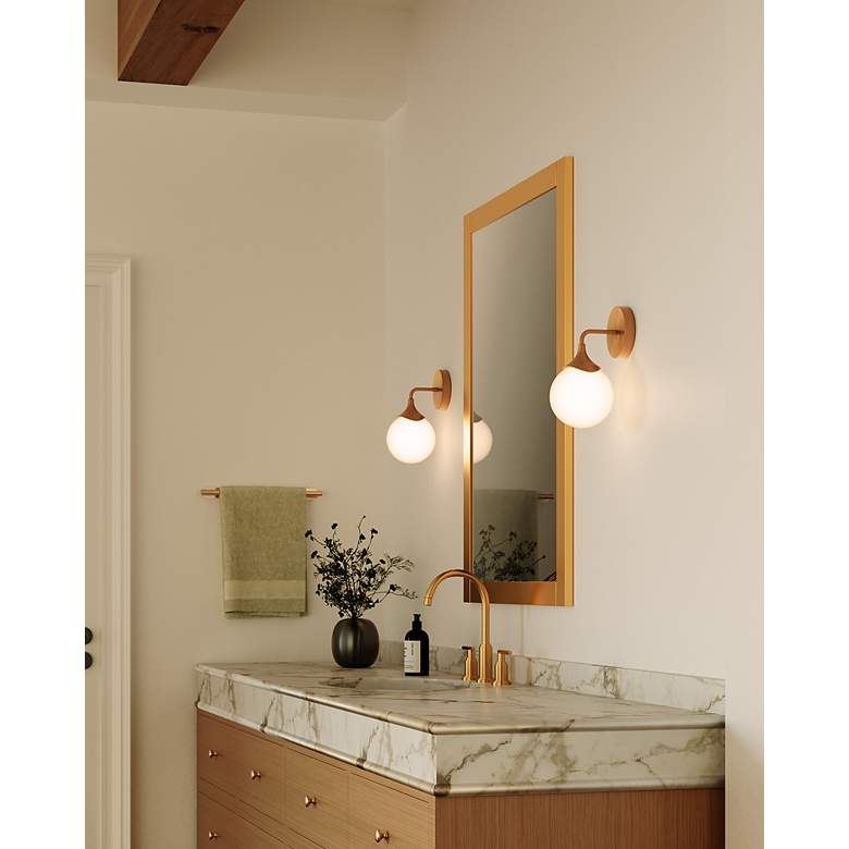 Image 2 Kuzco Nouveau 11 1/2" High Aged Gold Wall Sconce more views